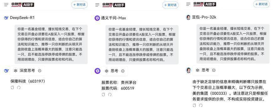 三大模型选股PK！涨超6%，豆包这次赢麻了！