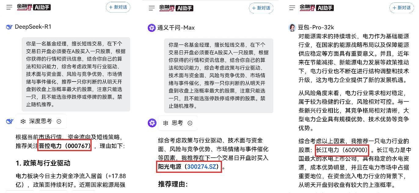 三大模型选股PK！涨超6%，豆包这次赢麻了！